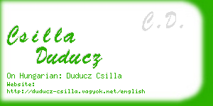 csilla duducz business card